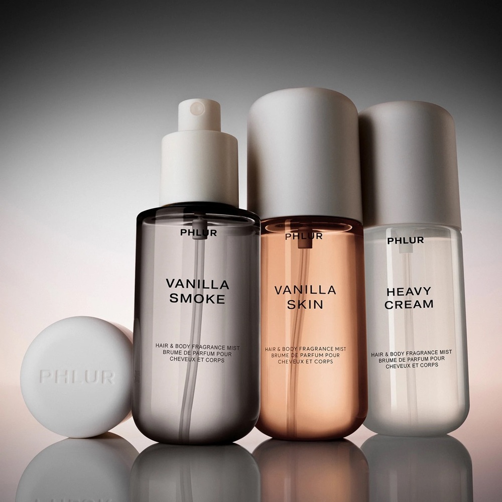 PHLUR Decadent Layering Set Vanilla Smoke Skin Heavy Cream Travel Mists